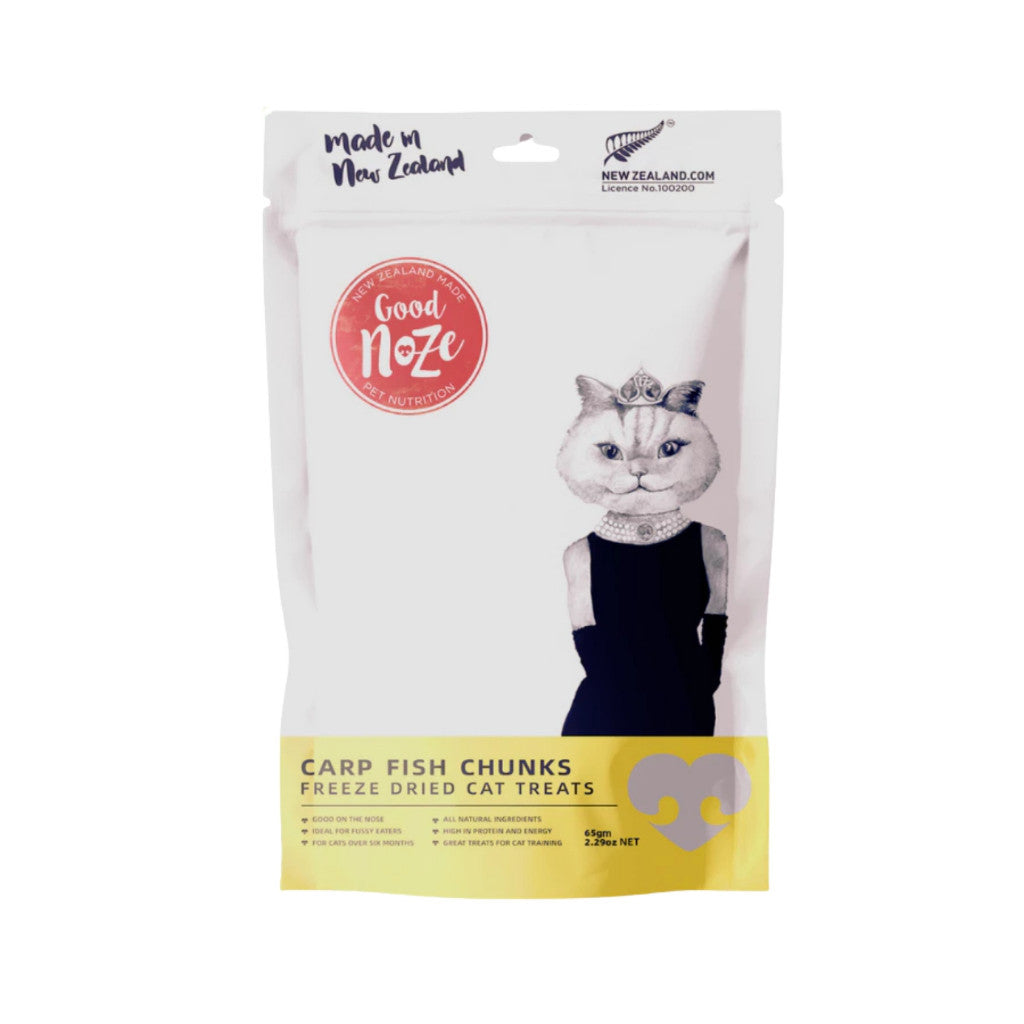 Good Noze Freeze-Dried Treats For Cat & Dog 60g 65g 100g - Complete Meal for All Life Stages Cat Carp Fish 65g
