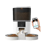 Automatic Pet Feeder 4L Smart Food Dispenser with Camera WiFi App Control 4L White 2 Bowl