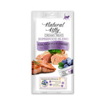 Natural Kitty Creamy Cat Treats 4 x 12g - Superfood Lickable Cat Food Tuna Salmon & Blueberry