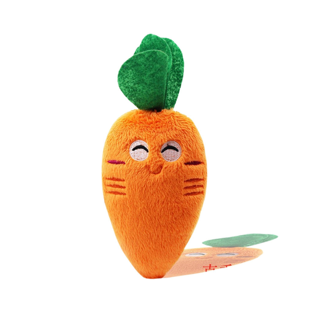 Squeaky Small Chew Soft Toy For Dogs - Plush Teething & Fun Training Toy Carrot
