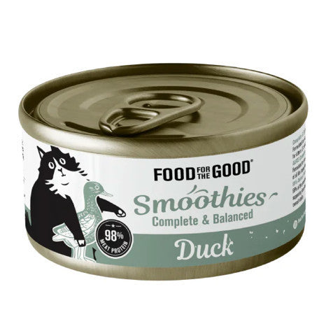 Food for the Good Smoothies Wet Can Cat Food 80g - Complete & Balanced Cat Meal Duck
