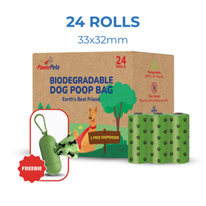 Powerpets Biodegradable Pet Poop Bags – 24 Rolls / 36 Rolls Disposable Dog Waste Bags