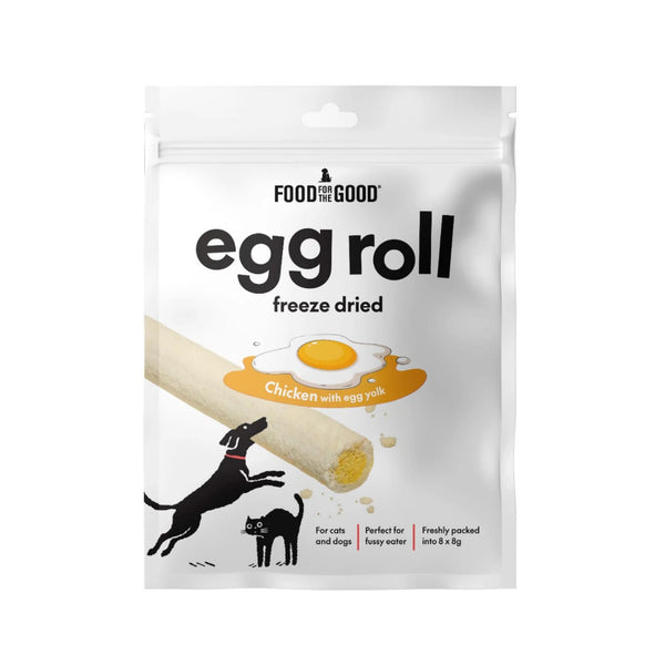 Food for the Good Egg Roll Freeze-Dried Treats For Cats & Dogs (8x8g) - High Protein Pet Treats