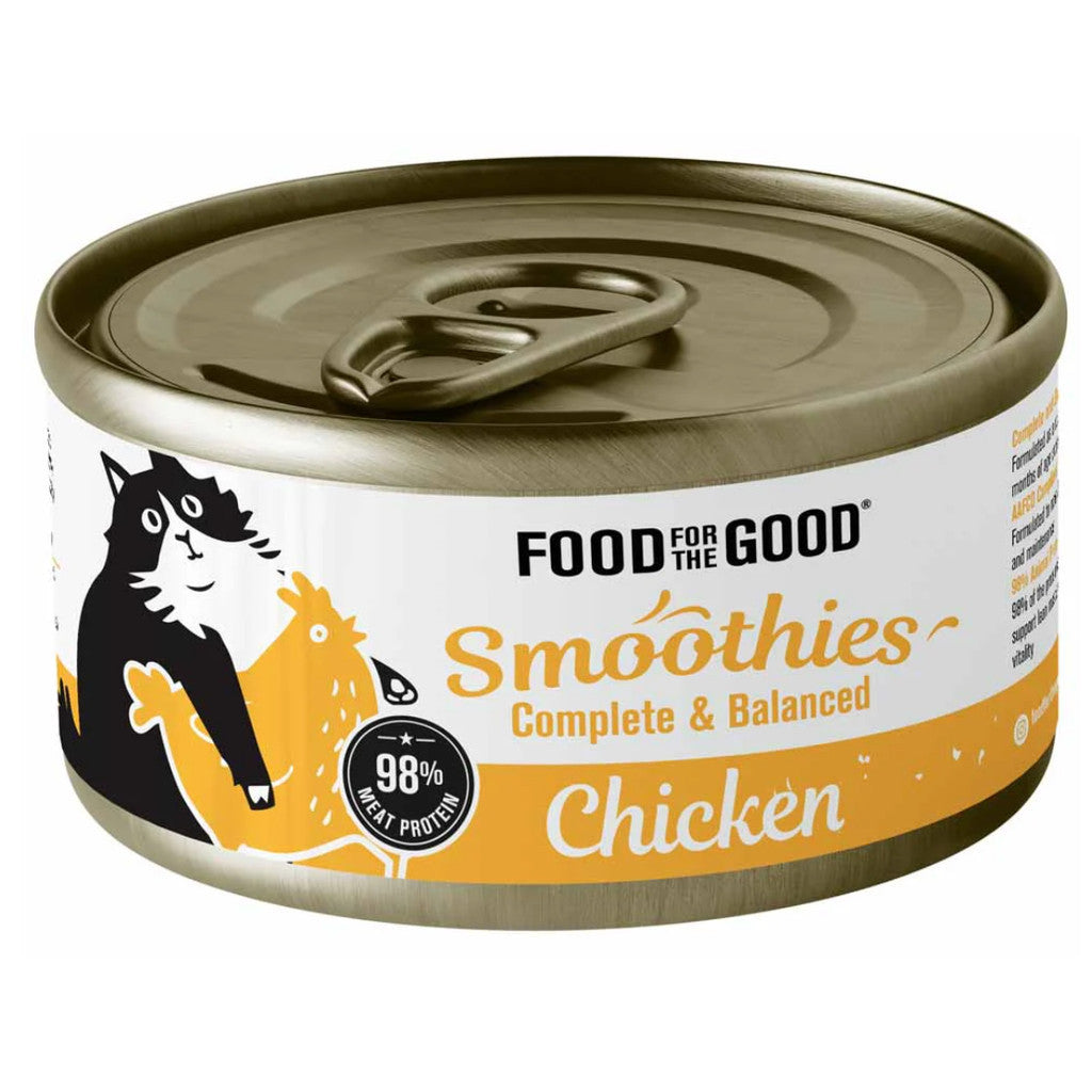 Food for the Good Smoothies Wet Can Cat Food 80g - Complete & Balanced Cat Meal Chicken