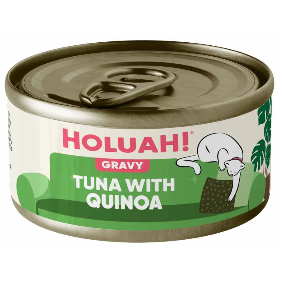 Holuah Tuna in Gravy Can Cat Food 80g - Tender Tuna Chunks Complete & Balanced Food for Cats Tuna w Quinoa