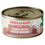 Holuah Tuna in Gravy Can Cat Food 80g - Tender Tuna Chunks Complete & Balanced Food for Cats Tuna w Crab Surimi