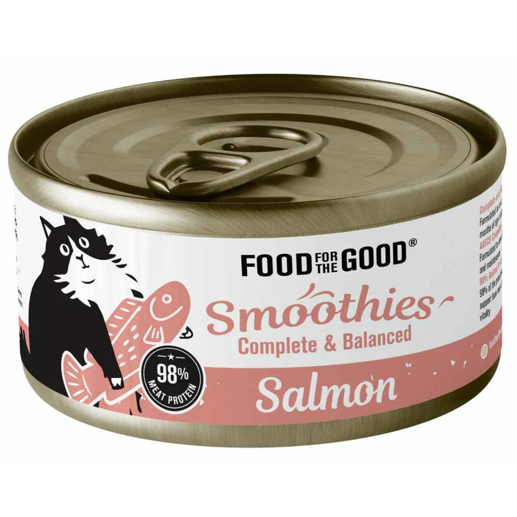 Food for the Good Smoothies Wet Can Cat Food 80g - Complete & Balanced Cat Meal Salmon