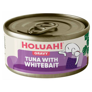 Holuah Tuna in Gravy Can Cat Food 80g - Tender Tuna Chunks Complete & Balanced Food for Cats
