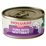 Holuah Tuna in Gravy Can Cat Food 80g - Tender Tuna Chunks Complete & Balanced Food for Cats Tuna w Whitebait