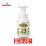 Powerpets Pet Dish & Toy Cleaning Foam 300ml - Multi-purpose Cleaner Enzymes Clean Green Tea Scent Cleaning Foam 300ml