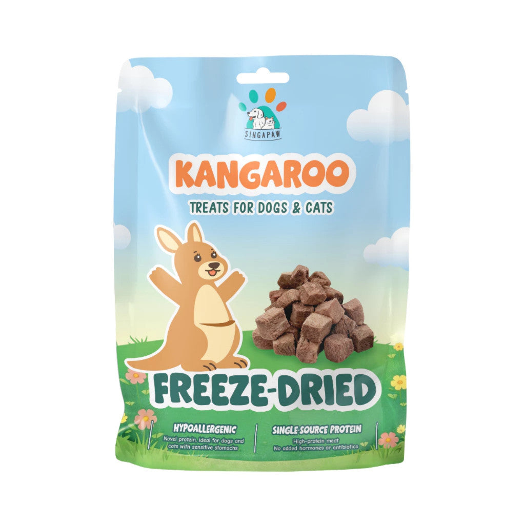 Singapaw Freeze Dried Exotic Pet Treats 50g - Single Ingredient 100% Real Meat Snacks for Dogs & Cats