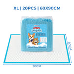 [Bundle of 8] PowerPets Pet Pee Pad S-XL Size | 20pcs-100pcs – Leak-Proof Odor Control Absorbent Dog Training Pads XL 60x90cm 20pcs