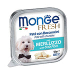 [Bundle of 16] Monge Fresh Pate & Fruits Dog Wet Food 100g - Nutritious Complete & Balanced Cod Fish