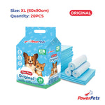 [Bundle of 8] PowerPets Pet Pee Pad Original & Charcoal - Absorbent Odor Control Training Pad Original XL: 60x90cm 20s