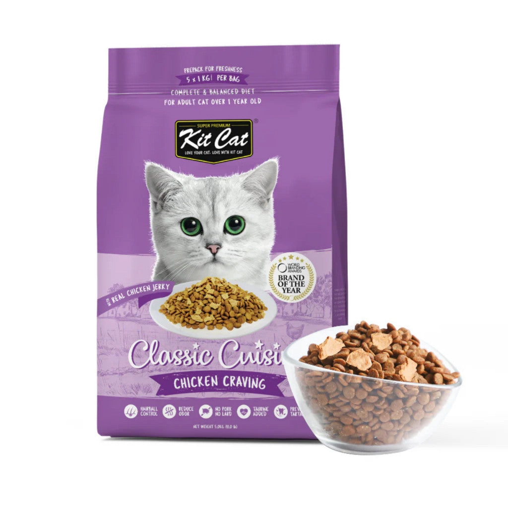 Kit Cat Dry Cat Food 5kg – Premium Complete & Balanced Nutrition for Adult Cats Chicken Cuisine
