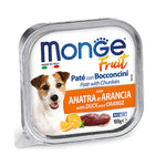 [Bundle of 16] Monge Fresh Pate & Fruits Dog Wet Food 100g - Nutritious Complete & Balanced Duck & Orange