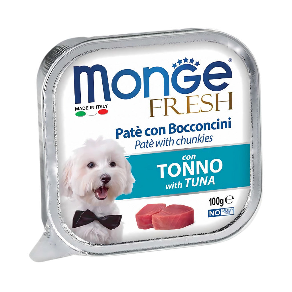 [Bundle of 16] Monge Fresh Pate & Fruits Dog Wet Food 100g - Nutritious Complete & Balanced Tuna