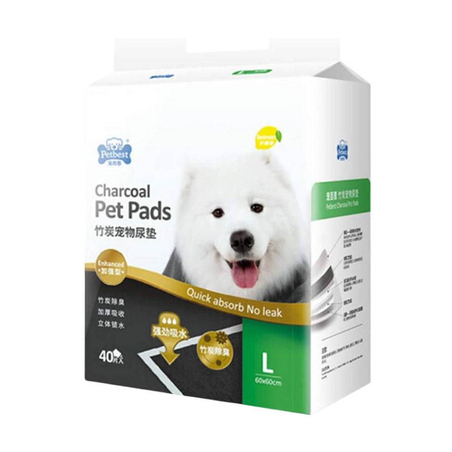 PETBEST Ultra-Absorbent Pet Pee Pad - Lemon & Charcoal, S/M/L/XL Charcoal L (40pcs)
