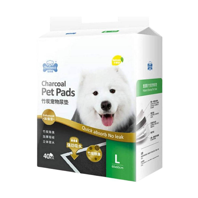 PETBEST Ultra-Absorbent Pet Pee Pad - Lemon & Charcoal, S/M/L/XL Charcoal L (40pcs)