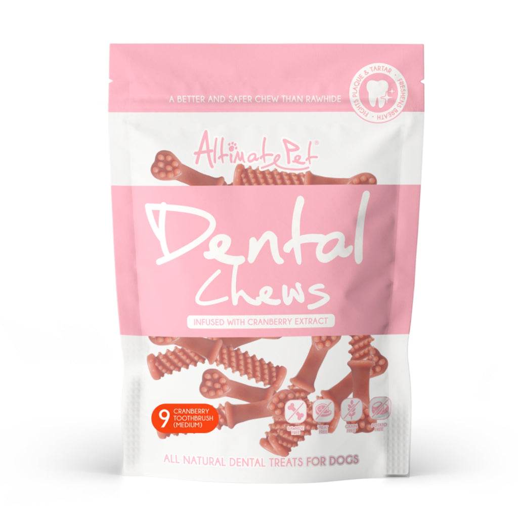 150g Altimate Pet Dog Dental Chew Medium Cranberry 9s