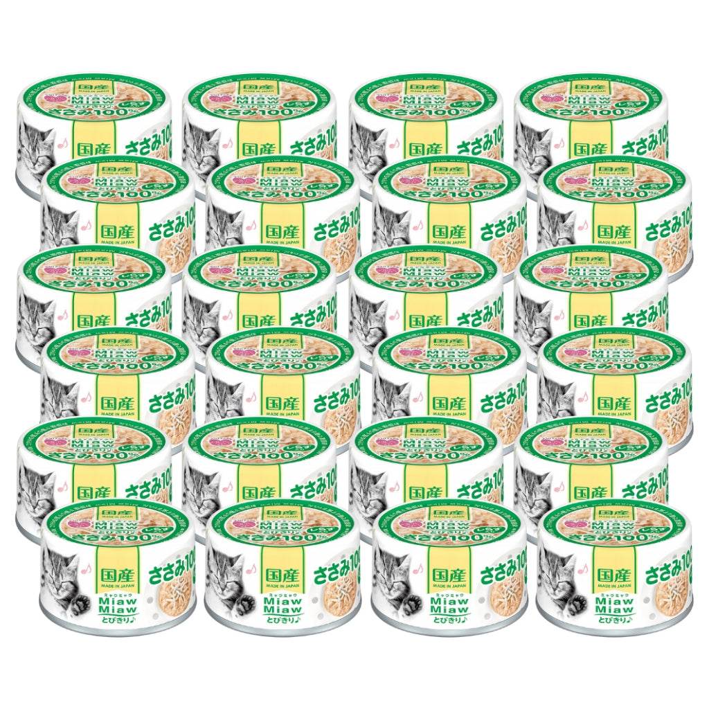 [Bundle of 24] Aixia Miaw Miaw Tobikiri Wet Cat Canned Food 60g MT6 ChickenWhitebait