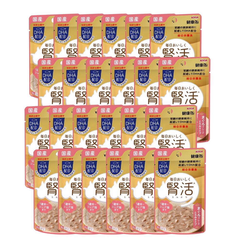 Bundle of 24 Aixia Kenko Pouch For Cat KJ3 Tuna Flakes