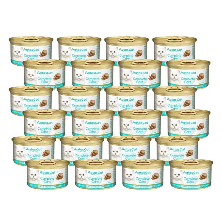 Bundle of 24 Aatas Cat Finest Wet Cat Food Tuna Chicken Loaf