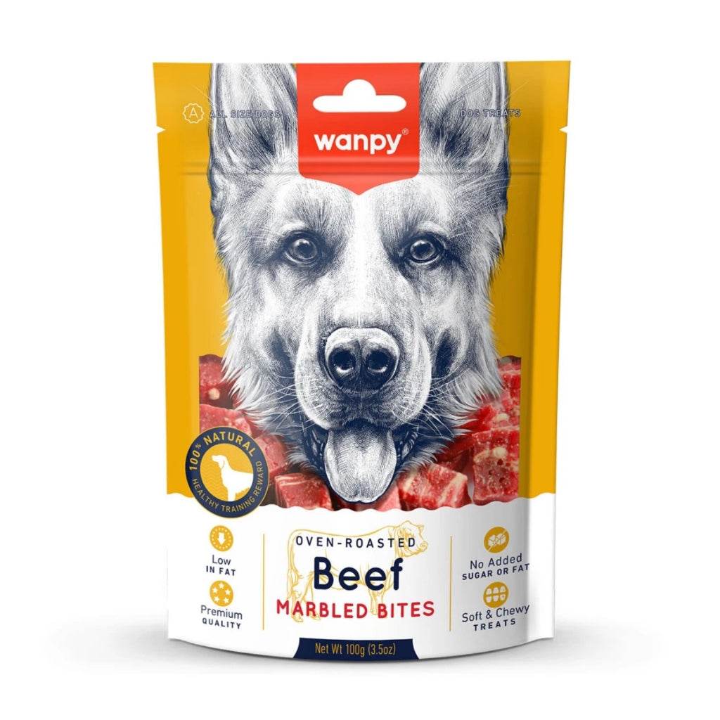 Wanpy Jerky Treats For Cats & Dogs Beef Marbled Bites