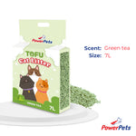 PowerPets Tofu Cat Litter 7L – Absorbent, Dust-Free, Clumping, Odor Control Green Tea 7L