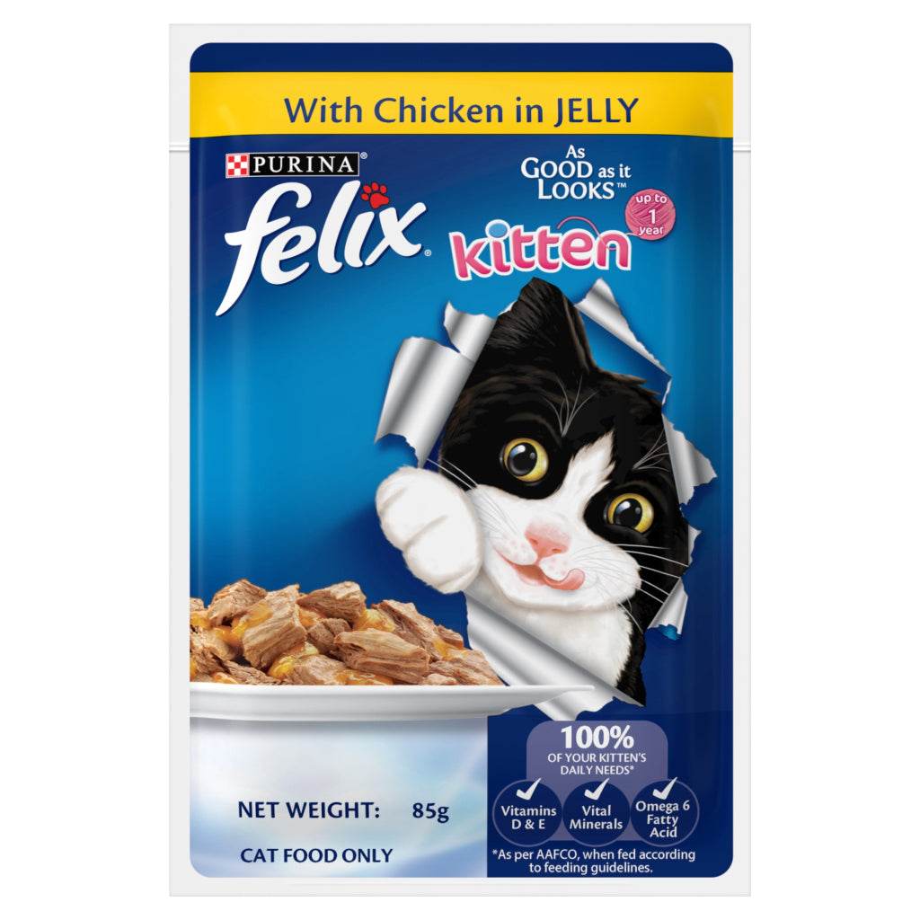 Purina Felix As Good As It Looks Wet Cat Food 85g Kitten Chicken