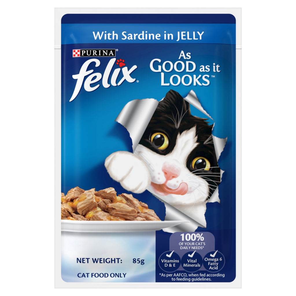Purina Felix As Good As It Looks Wet Cat Food 85g Sardine