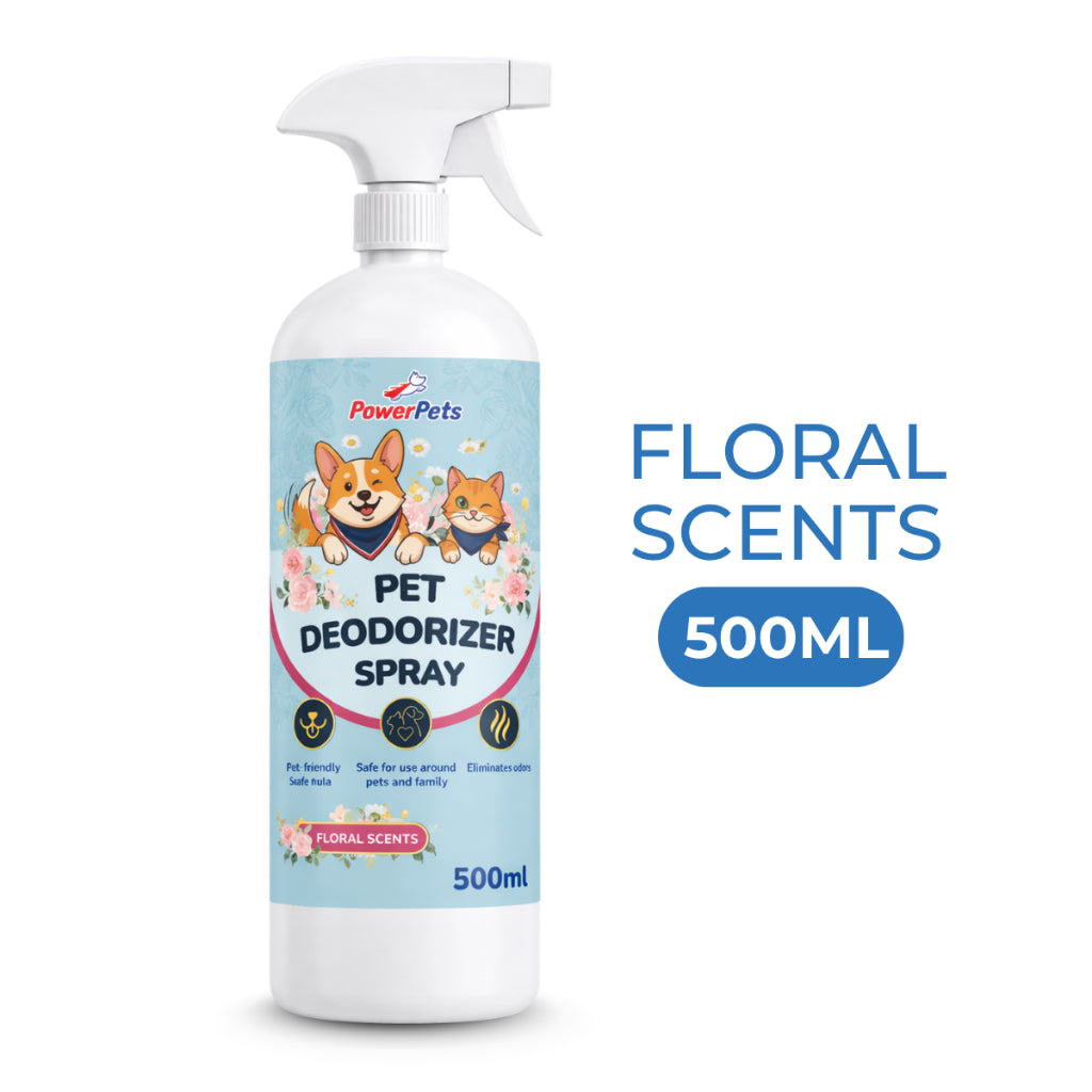 PowerPets Deodorizer Spray 500ml - Floral Scent Pet Friendly Helps Eliminate Odor Safe for Home Use Deodorizer 500ml