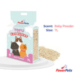 PowerPets Tofu Cat Litter 7L – Absorbent, Dust-Free, Clumping, Odor Control Baby Powder 7L