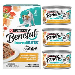 [Bundle of 3] Purina Beneful IncrediBites Wet Dog Food 85g – Soft Meaty Chunks for Small Dogs