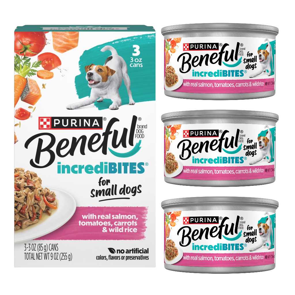[Bundle of 3] Purina Beneful IncrediBites Wet Dog Food 85g – Soft Meaty Chunks for Small Dogs Real Salmon w Gravy